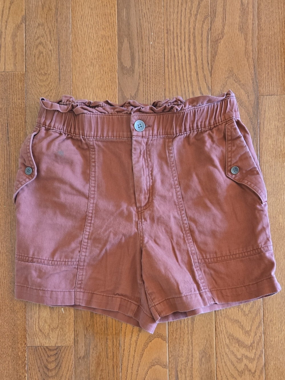 Old Navy Rust Brown Elastic Waist Paper Bag Shorts